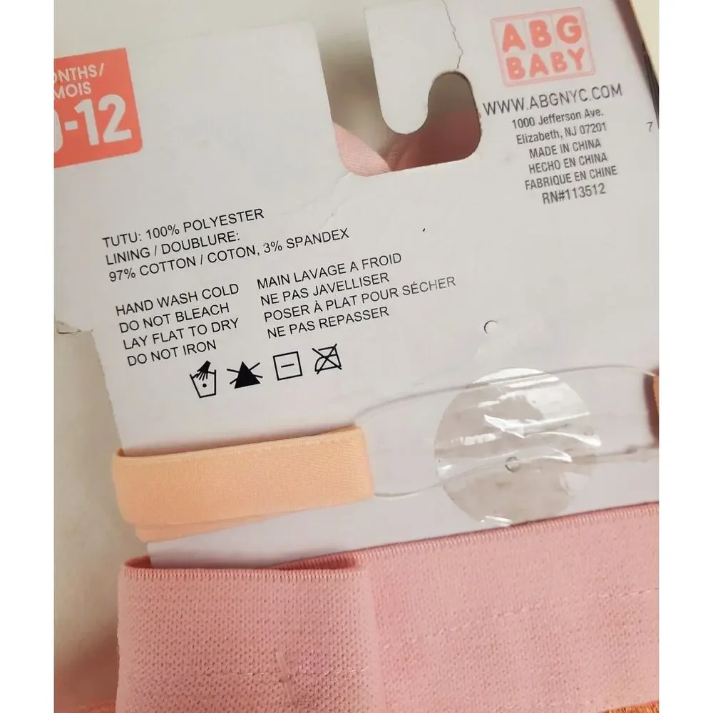 Rising Star Pink Headband Wrap Tutu Set Sz 0-12 Mth New Baby Girl Flower Newborn